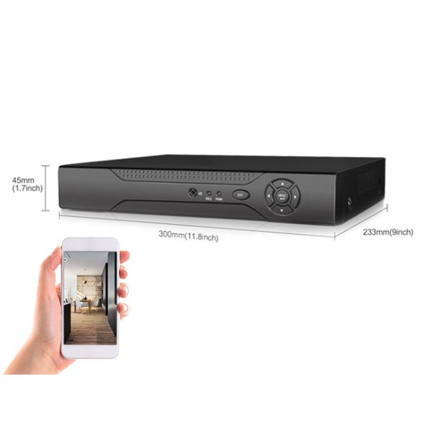 Black 16 Channel DVR And CCTV Ahd Dvr Network For Support AHD Camera