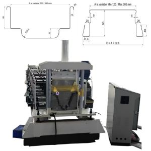 Portable Gutter Roll Forming Machine with 500mm Feeding Width and 8-15m/min Production Capacity for Various Growing Methods