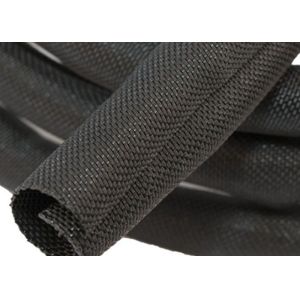 China Cable Management Self Wrapping Split Braided Sleeving Hot Knife Cutting Halogen Free on sale