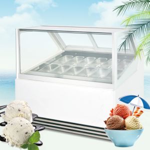 Commercial Ice Cream Display Unit 50-60hz Gelato Dipping Cabinet