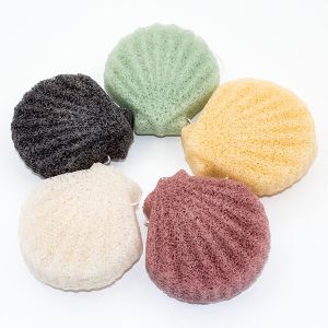 70*70*38mm Eco Friendly Shell Shaped Sponge Konjac Soft Facial Cleansing Sponge