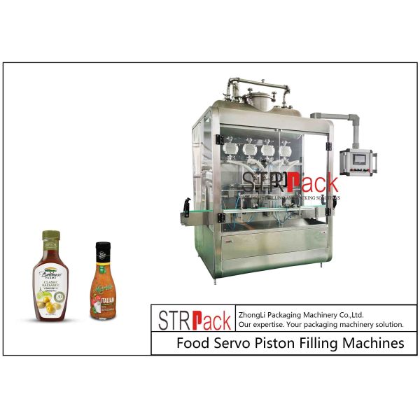 Automatic Vinaigrette Liquid Bottle Filling Machine Easy Cleanout 12 Nozzles