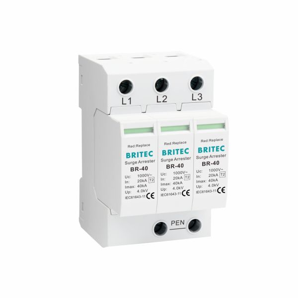BR-40 1000 3P Type 2 Surge Protector 690V/1000V 3 Phase wind power Surge Protection Device SPD high-voltage ac surge protector
