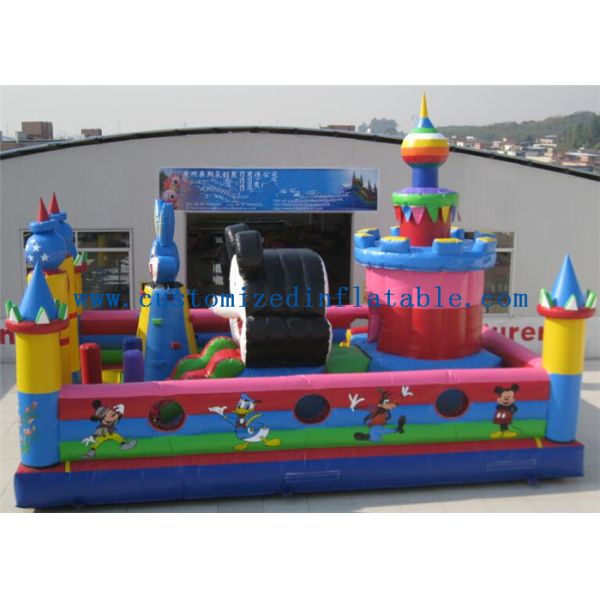 Durable Rabbit Childrens Large Inflatable Fun City Playground For Rental