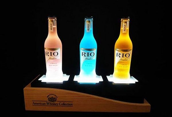 30mm Advertising Led Bottle Shelf Acrylic Liquor Bottle Display Shelves