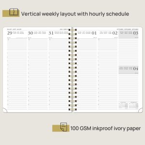 Black Hardcover Weekly Academic Planner Customized Logo Printing