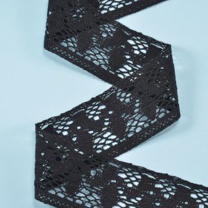 Black Cotton Embroidery Wedding Bridal Lace Fabric 5cm Width