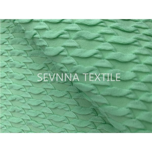 Buy Mint Green Texture Poly Yarn Recycled Swimwear Fabric Repreve Spandex at wholesale prices