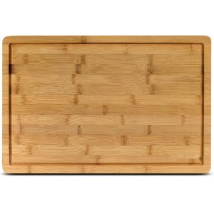 Rectangle 45x30x2cm Bamboo Butcher Block With Groove , Kitchen Bamboo Chopping