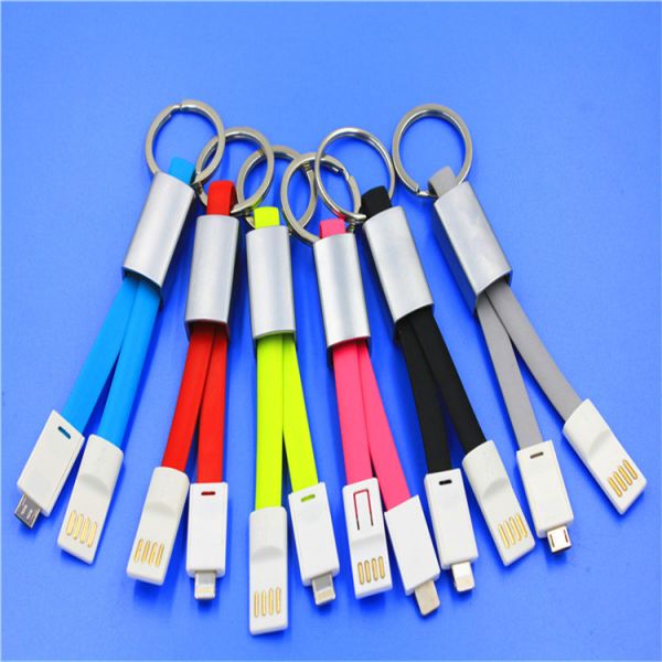 2 In 1 Keychain Usb Charging Cable TPE Material Fit Android And IPhone