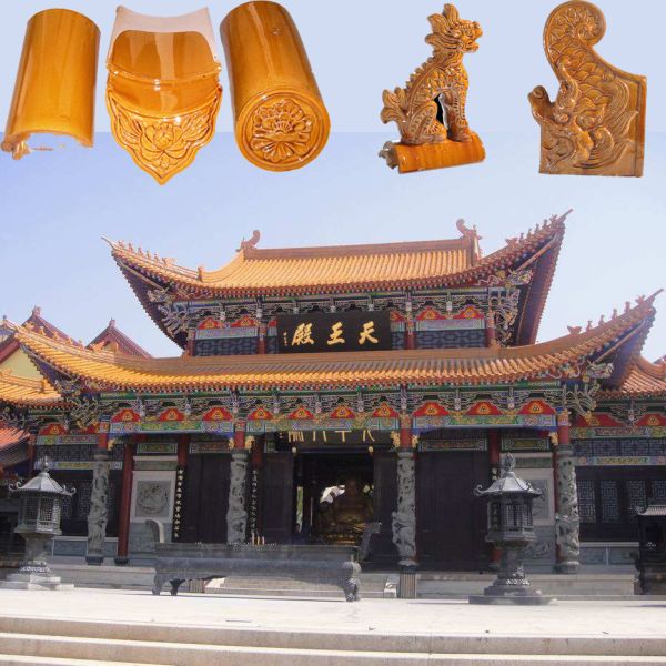Buy Antique Temple Chinese Glazed Roof Tiles Mould With Dragon Head at wholesale prices