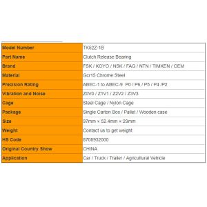 TK52Z - 1B Auto Parts For Toyota Auto Clutch Release Bearing Gcr15 Chrome Steel