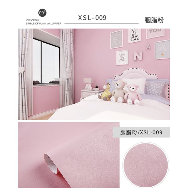 Modern Style Bedroom Decoration Self Adhesive 3D Pink Wallpaper with Roll Size 0.6M*100M
