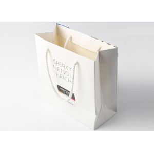 Kraft Paper Coloured Paper Bags With Glossy Lamination , White Personalised