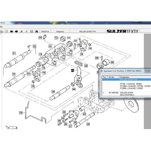 Roller Lever EP10 Sulzer Projectile Looms Spare Parts Long Life Running