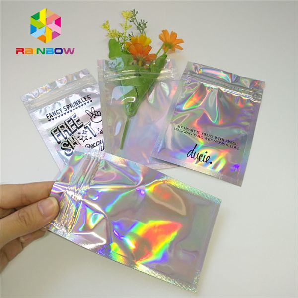 Face Eyes Mask Plastic Pouches Packaging Three Side Sealed Flat Bag Glossy Surface