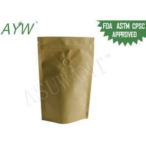 Moisture Proof Kraft Paper Zipper Bags Zip Closure For Loose Tea Leaves