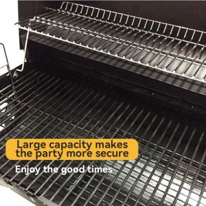 Smokeless Barrel Smoker BBQ Grill with Piezoelectric Ignition and Convenient