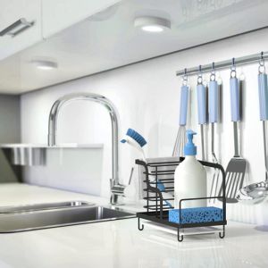 Kitchen Sink Caddy Counter Organizer Stainless Steel Sponge Holder