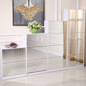 40 Pairs Size E1 MDF Shoe Rack Bracket KD Package With Mirror