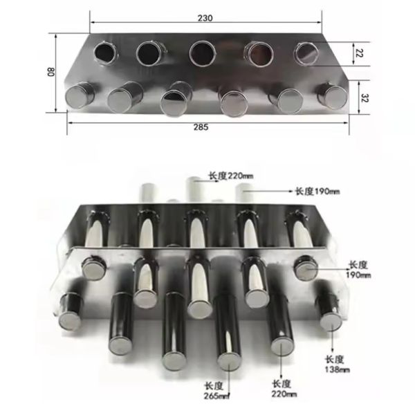 Custom Permanent Strong Magnet Grid 12000 Gauss Neodymium Bar Rod Separator Stainless Filter High Magnetic Hopper Grate Magnet for lithium battery