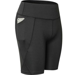 Five Length High Waist Elastic Pocket Athletic Sport Gym Women Shorts