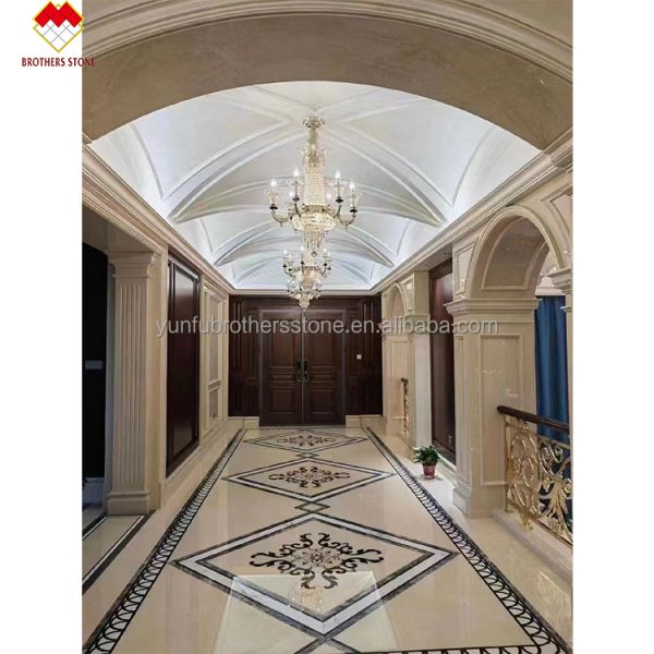 Customized Cut-To-Size Water Jet Marble Inlay Medallion for Modern Villa and Hotel