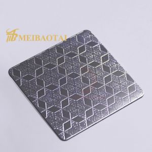2438MM Length Embossed Stainless Steel Sheet Customize Polygon Pattern