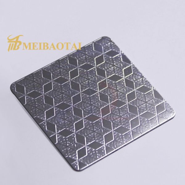 Buy 2438MM Length Embossed Stainless Steel Sheet Customize Polygon Pattern at wholesale prices