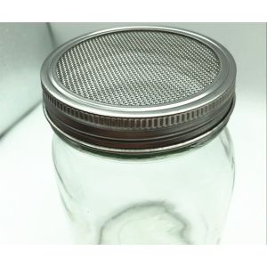 Home Stainless Steel Sprouting Screen Strainer Lid For Mason Jar