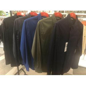 Solid Color Business Men'S Casual Stretch Shirts 59% Cotton 35% Nylon