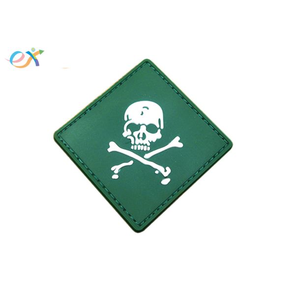 Buy Cool Skull Logo Custom Made Pvc Patches Hook And Loop Velcro For Clothes at wholesale prices