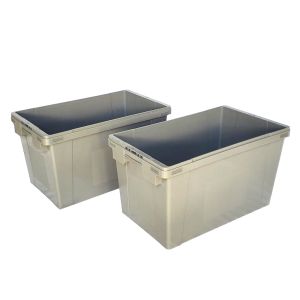 Collapsible Stackable Plastic Milk Crates Reusable Moving Boxes With Lids