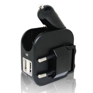 Travel adapter with dual USB port