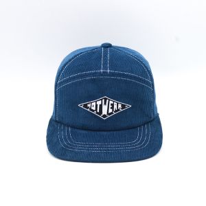 BSCI Custom Men High Quality 7 Panel Corduroy Flat Brim Embroidery Patch Logo