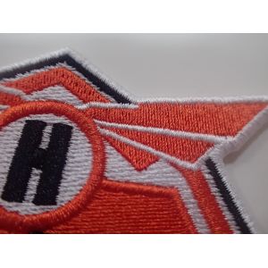 Semicircle Shape Custom Embroidered Patches Laser Cut Basis Finishing