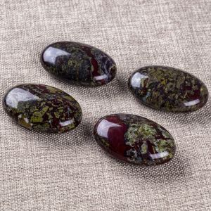 Natural Dragon Bloodstone Oval Shaped Craft Stone Dragon Bloodstone Palm