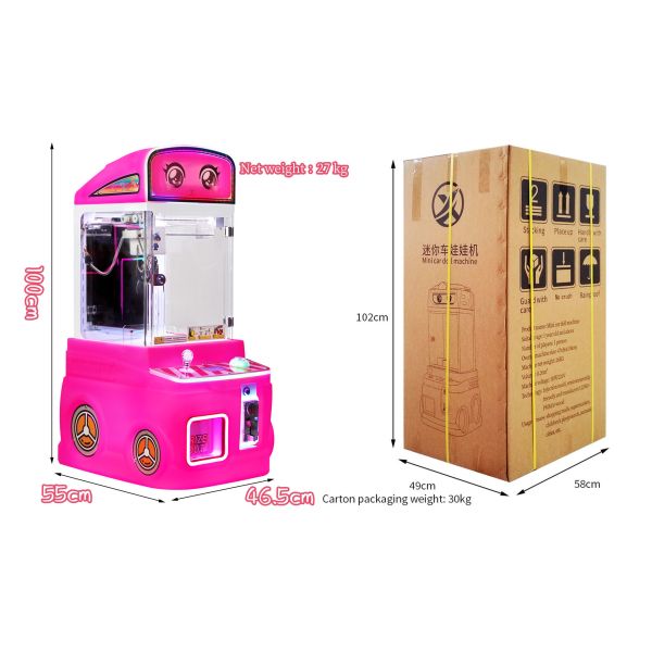 Pink New Mini Fire Truck Toy Automatic Vending Machine Coin-operated Fun Doll Machine