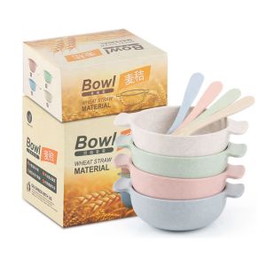 Biodegradable Tableware Unbreakable Cereal Microwave Safe Wheat Straw Anti