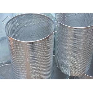 304 Perforated Stainless Steel Mesh / Filter Wire Mesh Cylindrical 5mm Hole