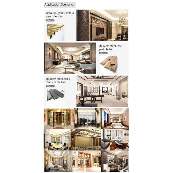 L2023 High Quality Free Sample Stainless Steel Tile Trim Different Shape Polished SS Profile