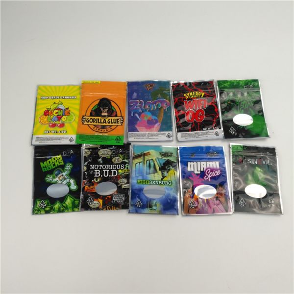 Buy Cannabis Flower 200 Mic Gravure Printing Mylar Packaging Bag 3.5g 7g at wholesale prices