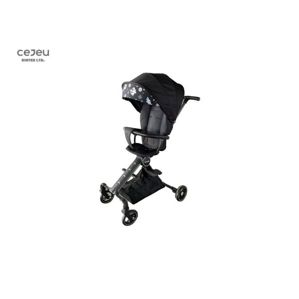 Buy Comfortable PU Wheel Lightweight Baby Stroller Black Chassis at wholesale prices