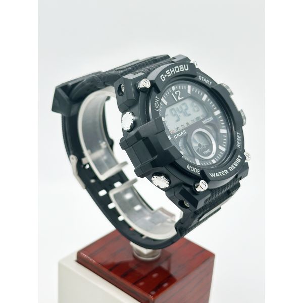 Stainless Steel Case Sport Quartz Light Wrist Watch Round With Digital Display Feature