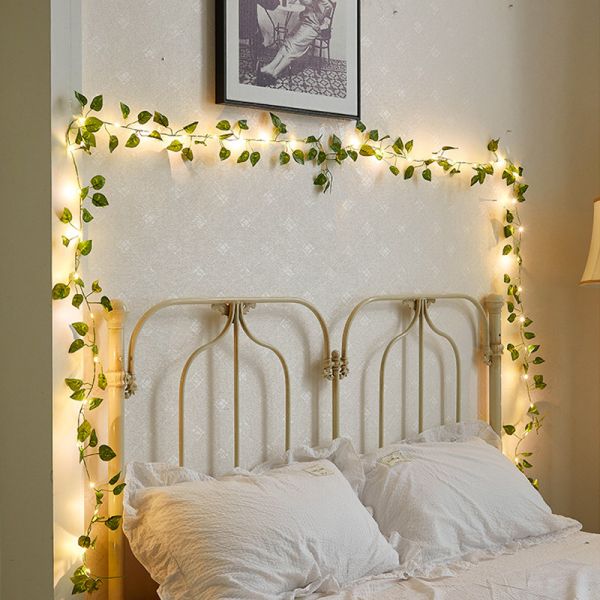 LED Solar Leaf Garland Light Outdoor Waterproof Fairy String Lights Wedding Party Christmas Garden Living Room Decor