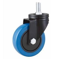Buy 04-Medium duty caster Blue PVC swivel with brake caster at wholesale prices