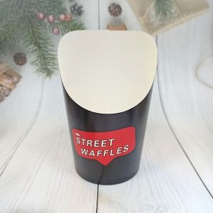 Disposable Paper French Fries Box Printed Chips Scoop Cups 24oz