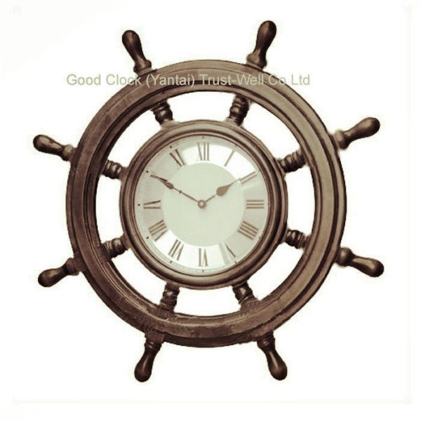 Buy wooden sterring wheel clocks, rudder wheel clock, at wholesale prices