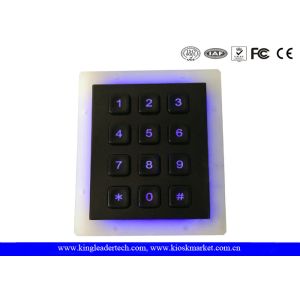 Custom Industrial Numeric Keypad , 12 Plastic Keys Metal Keypad With Backlight