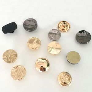 Wholesale High Quality Custom brand engrave logo Zinc Alloy Button Metal For